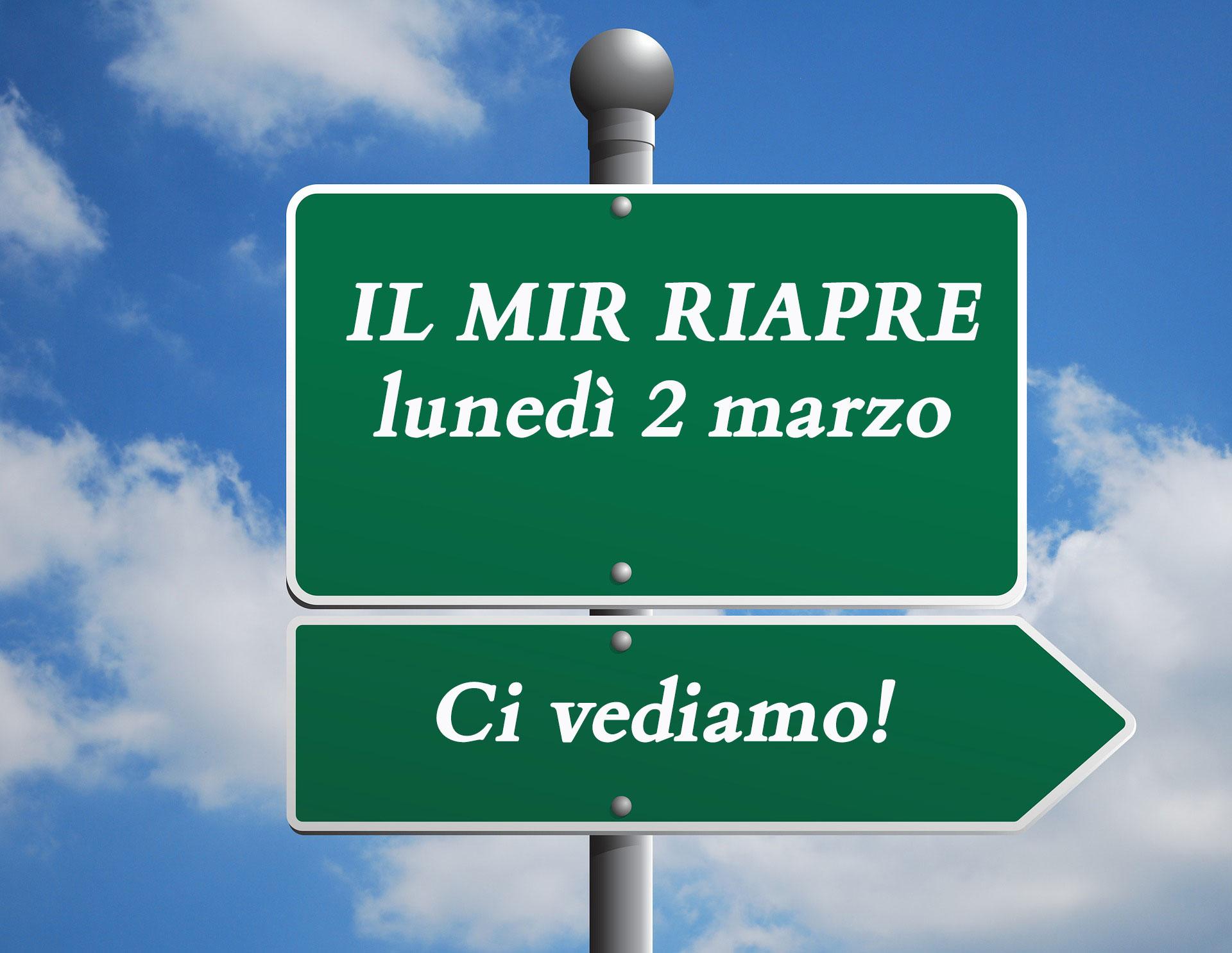 Ripresa attività da lunedì 2 marzo