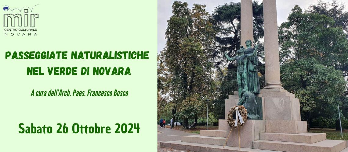 PASSEGGIATE NATURALISTICHE NEL VERDE DI NOVARA Sabato 5 ottobre 2024