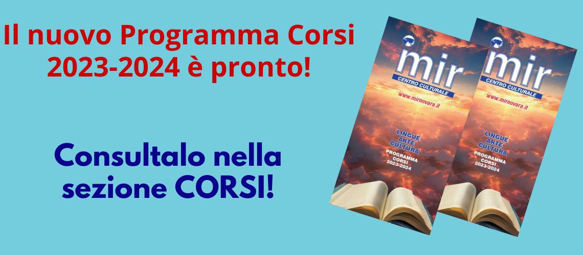 E' PRONTO IL NUOVO PROGRAMMA DEI CORSI 2023-2024!